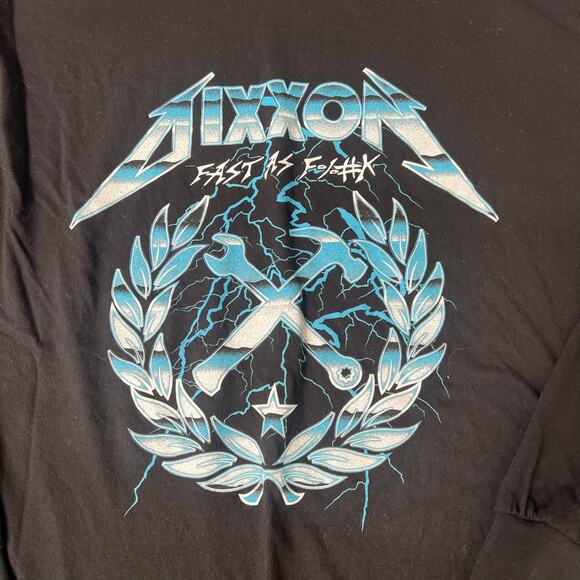 Dixxon Megaforce Black Shirt Men Live Fast Graphic Long Sleeve Tee Lightning XL - Picture 3 of 10